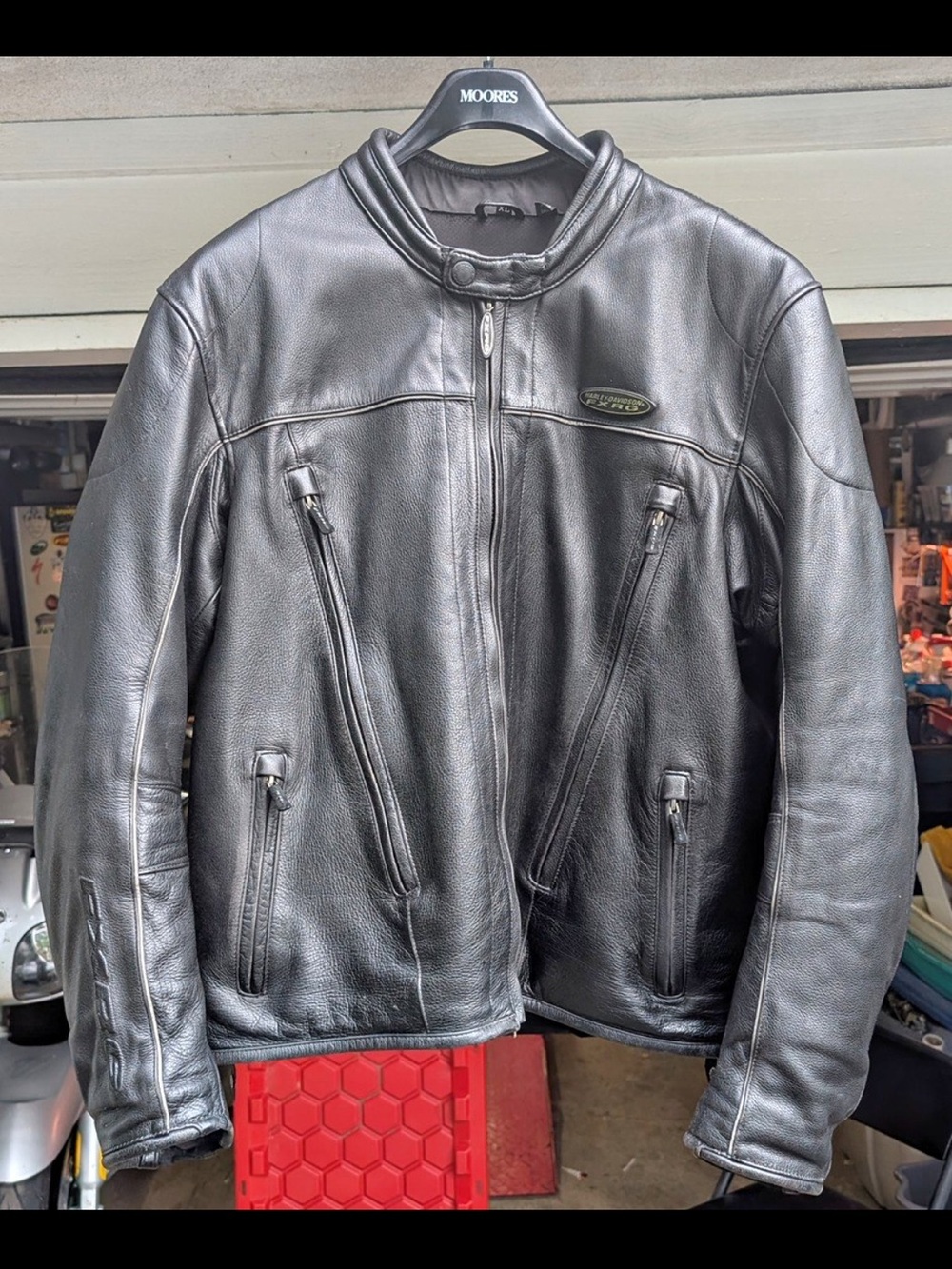 Harley Davidson FXRG vintage leather riding jacket